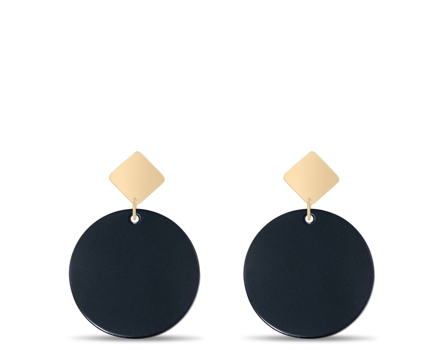 Black onyx circle earrings