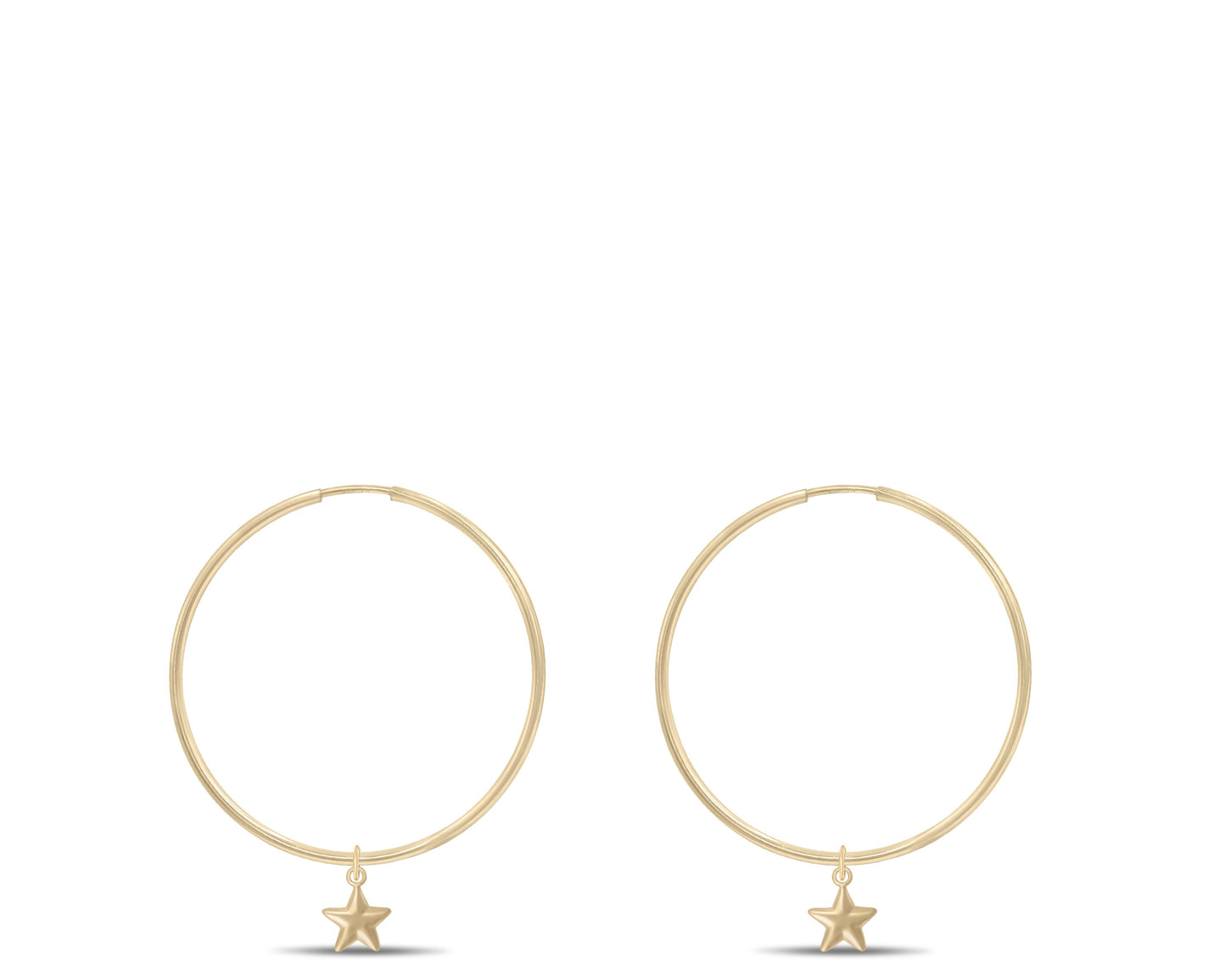 Star hoops earrings
