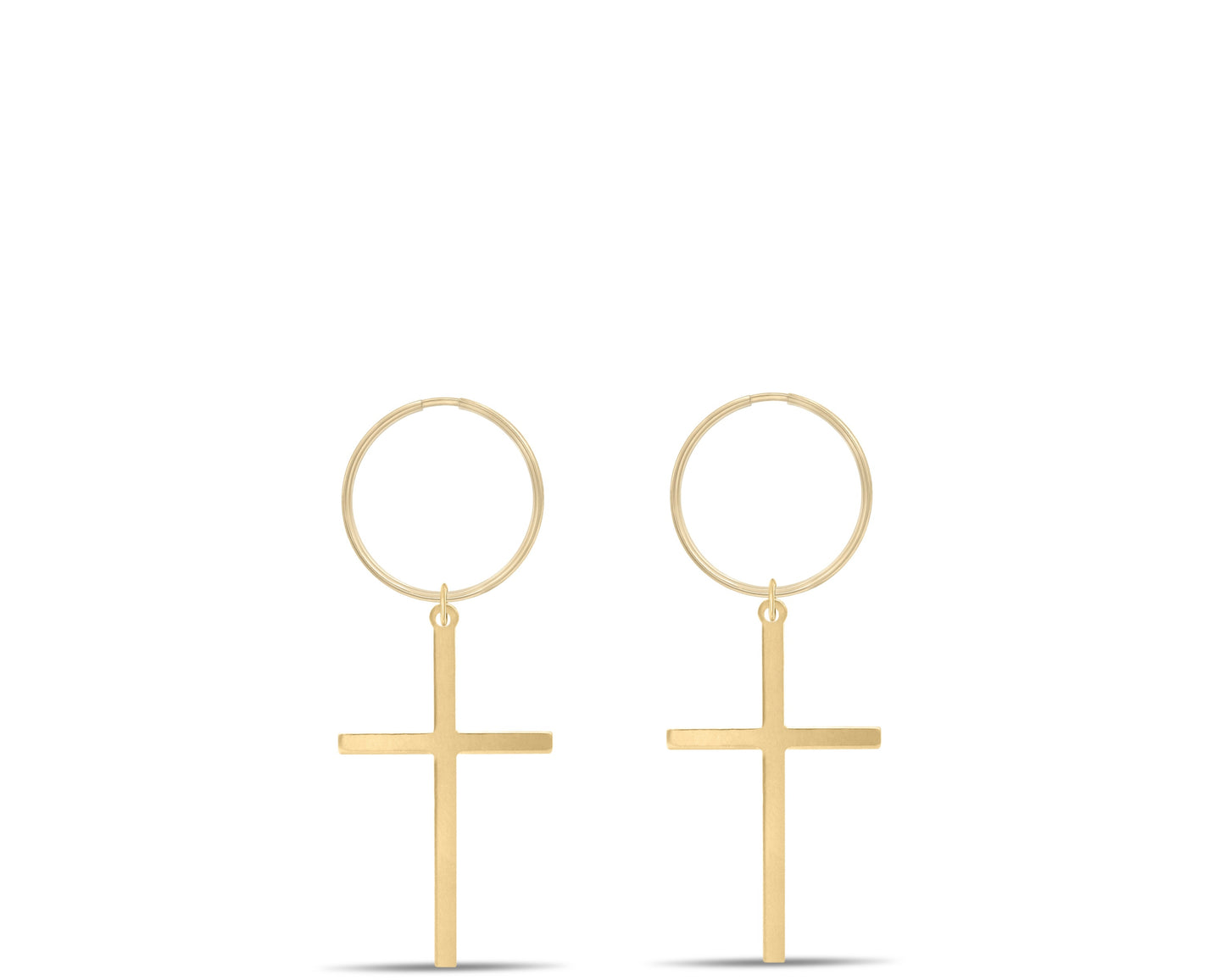 Hoop cross earrings