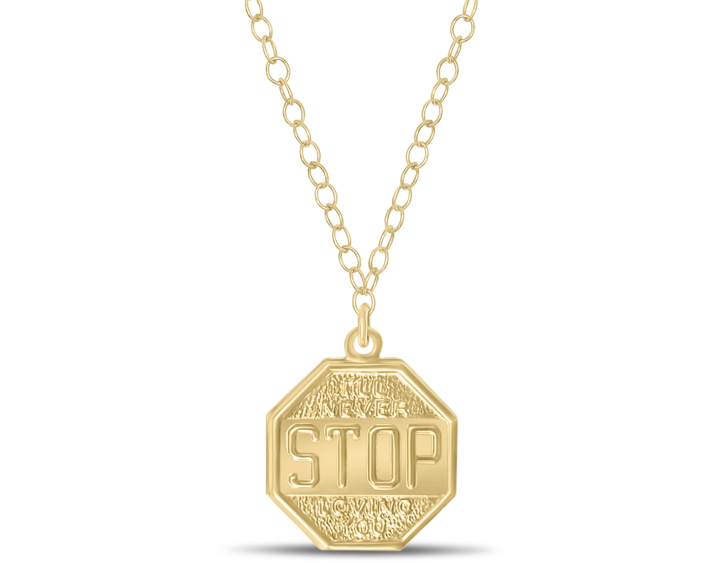 “NEVER STOP LOVING” Charm Necklace