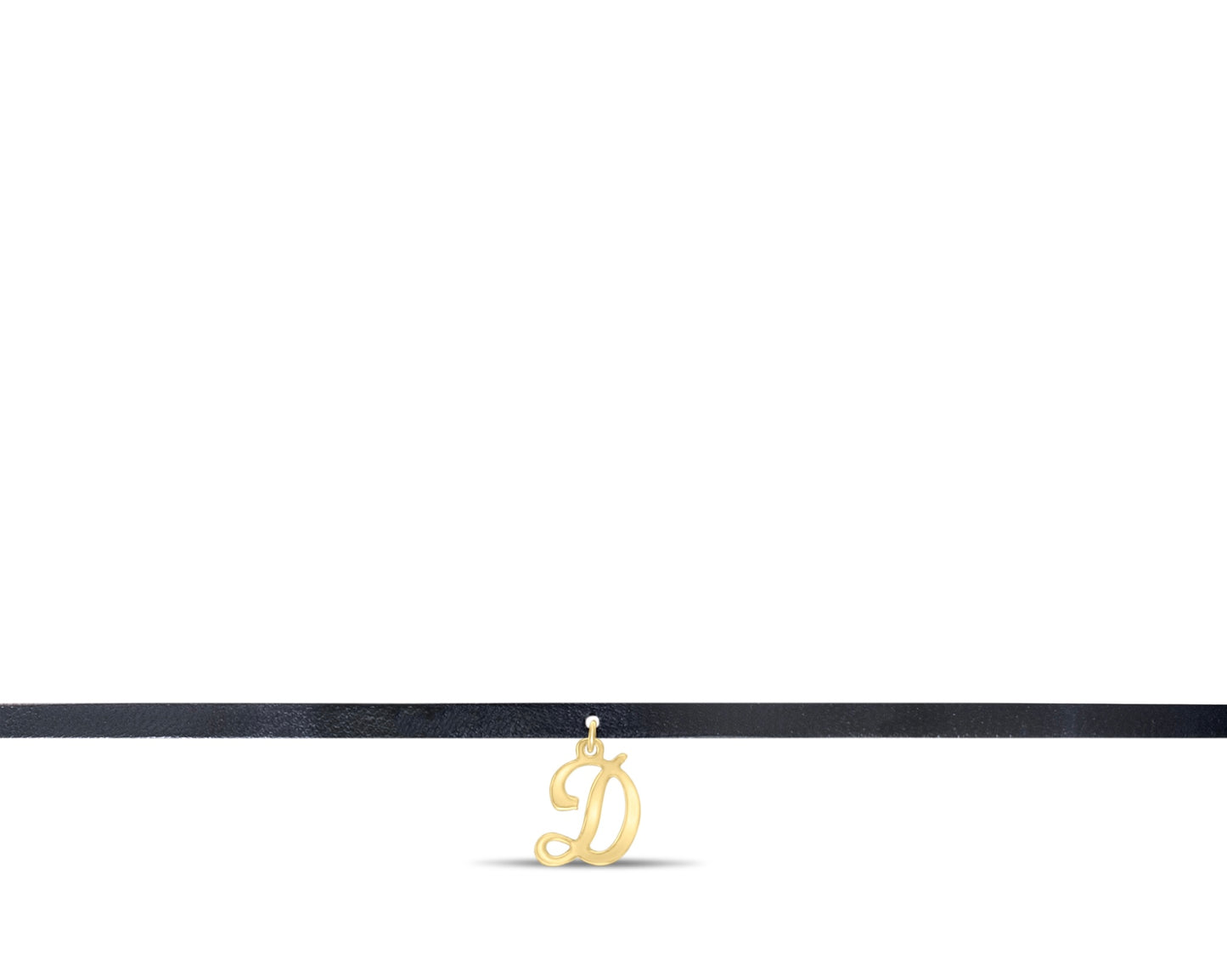Choker leather cord Initial Necklace
