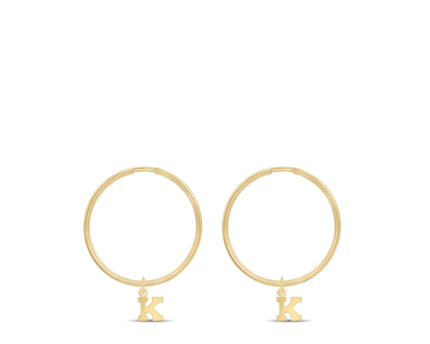 Initial hoops earrings