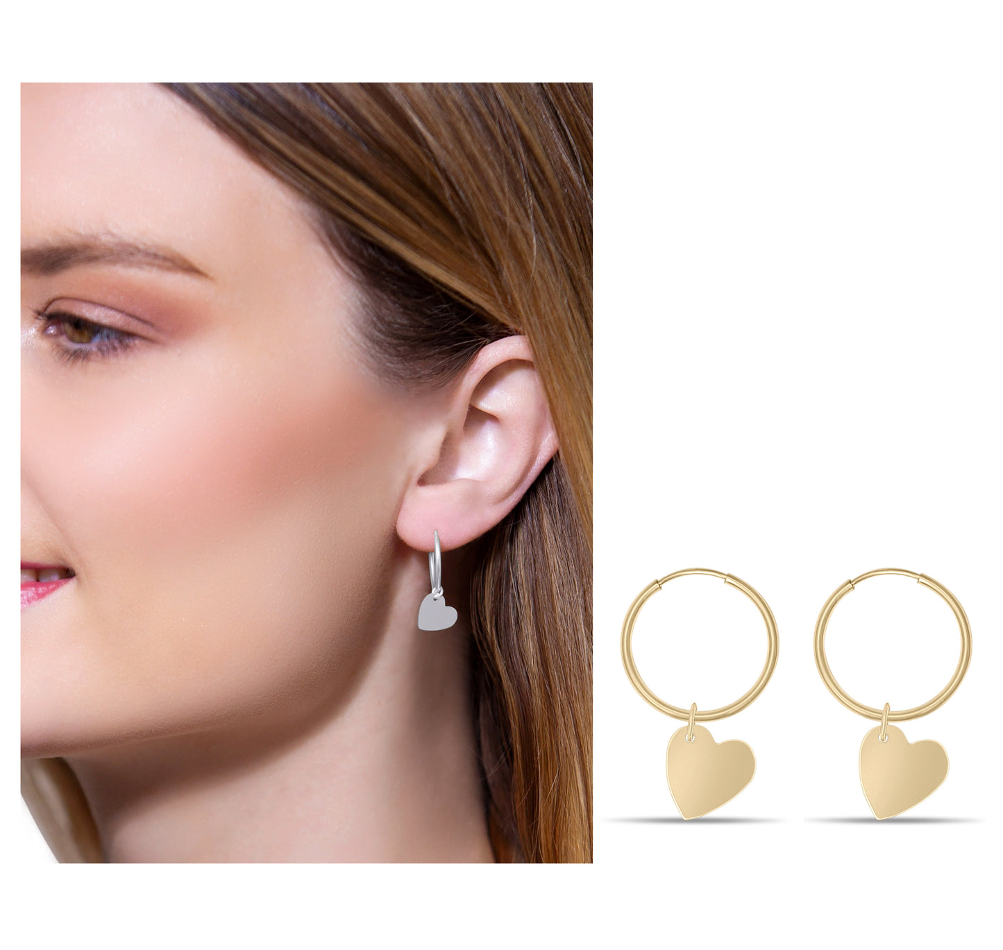 Heart hoops earrings