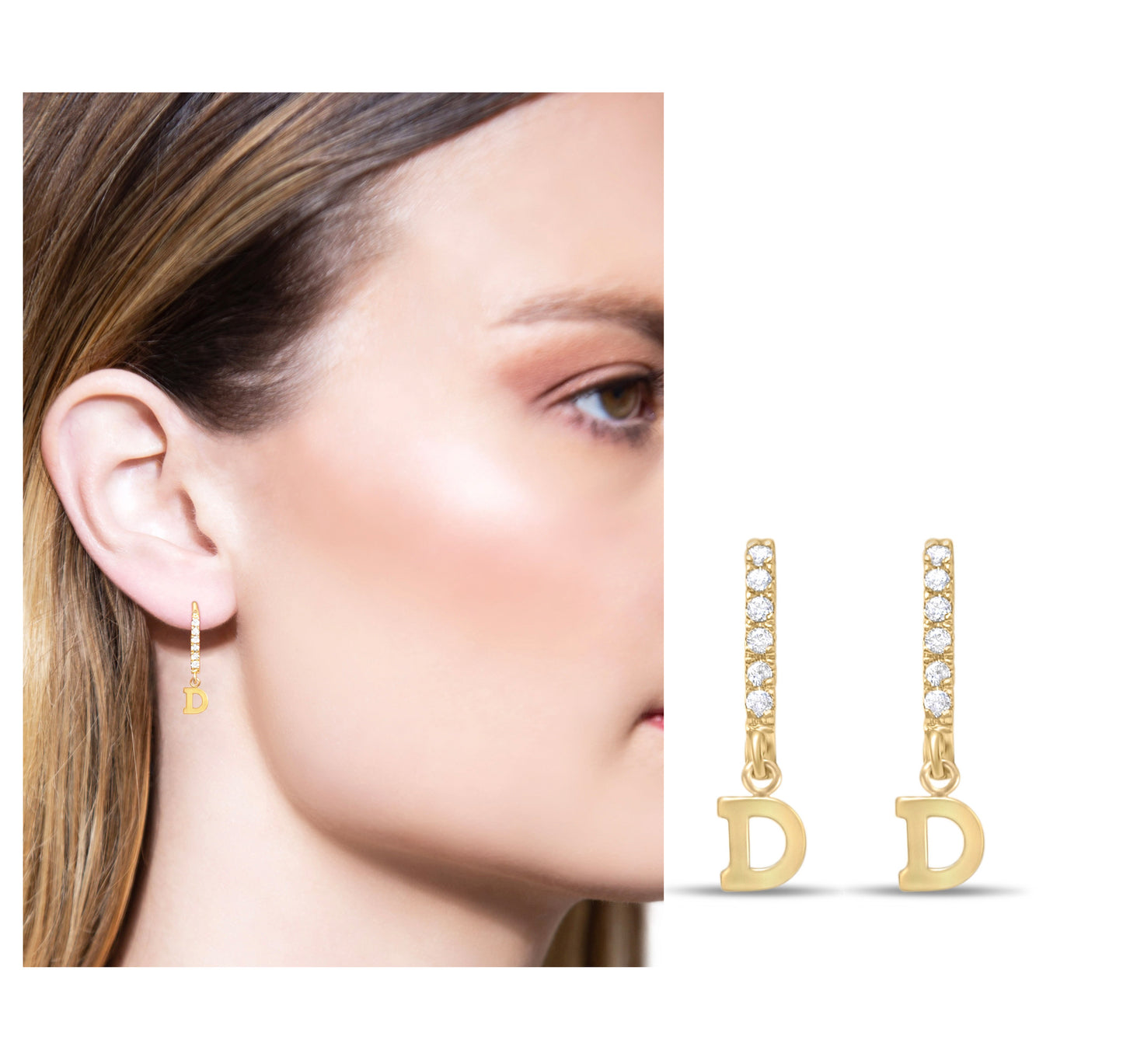 Initial earrings