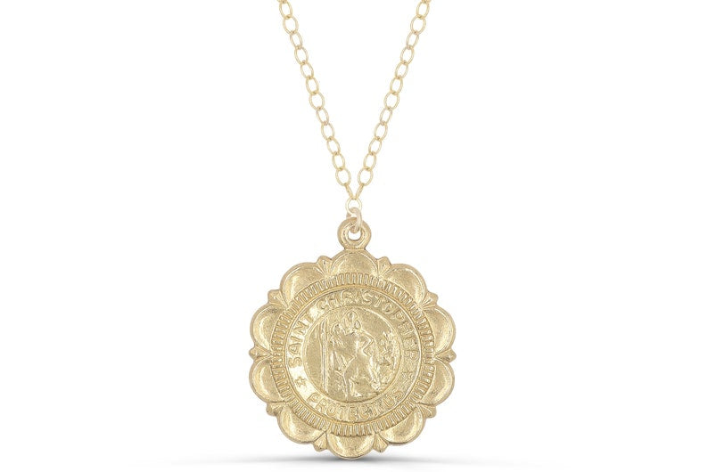 “ Saint Christopher protect us “ necklace