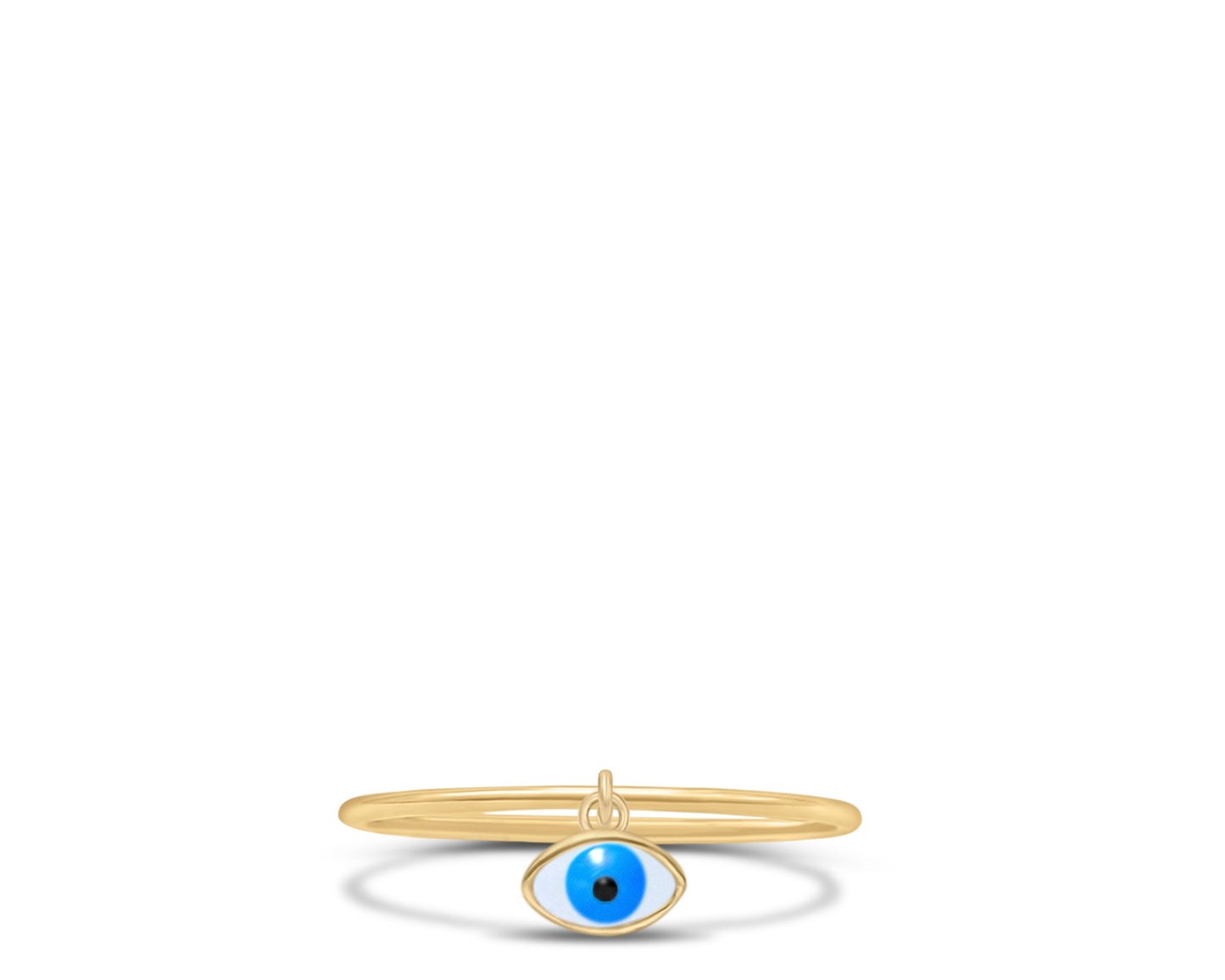 14k yellow gold evil eye ring