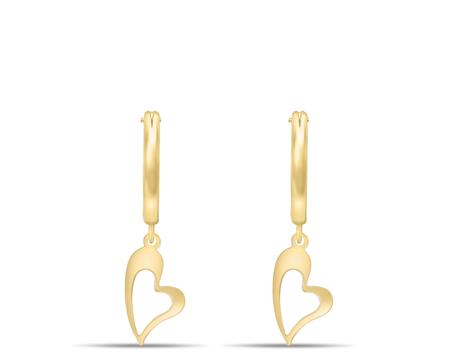 Heart hoops earrings