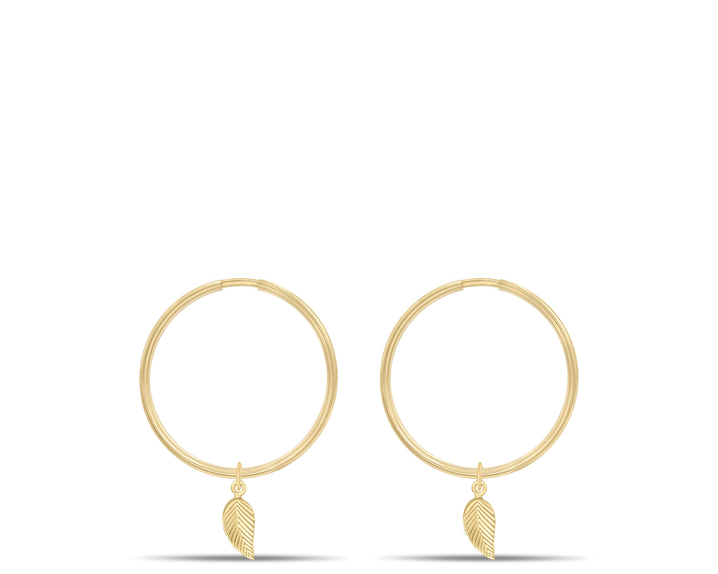 Leaf hoop earrings