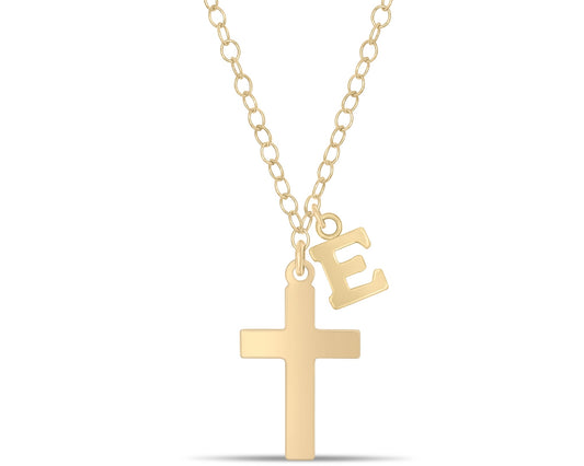 Cross with initial letter Necklace