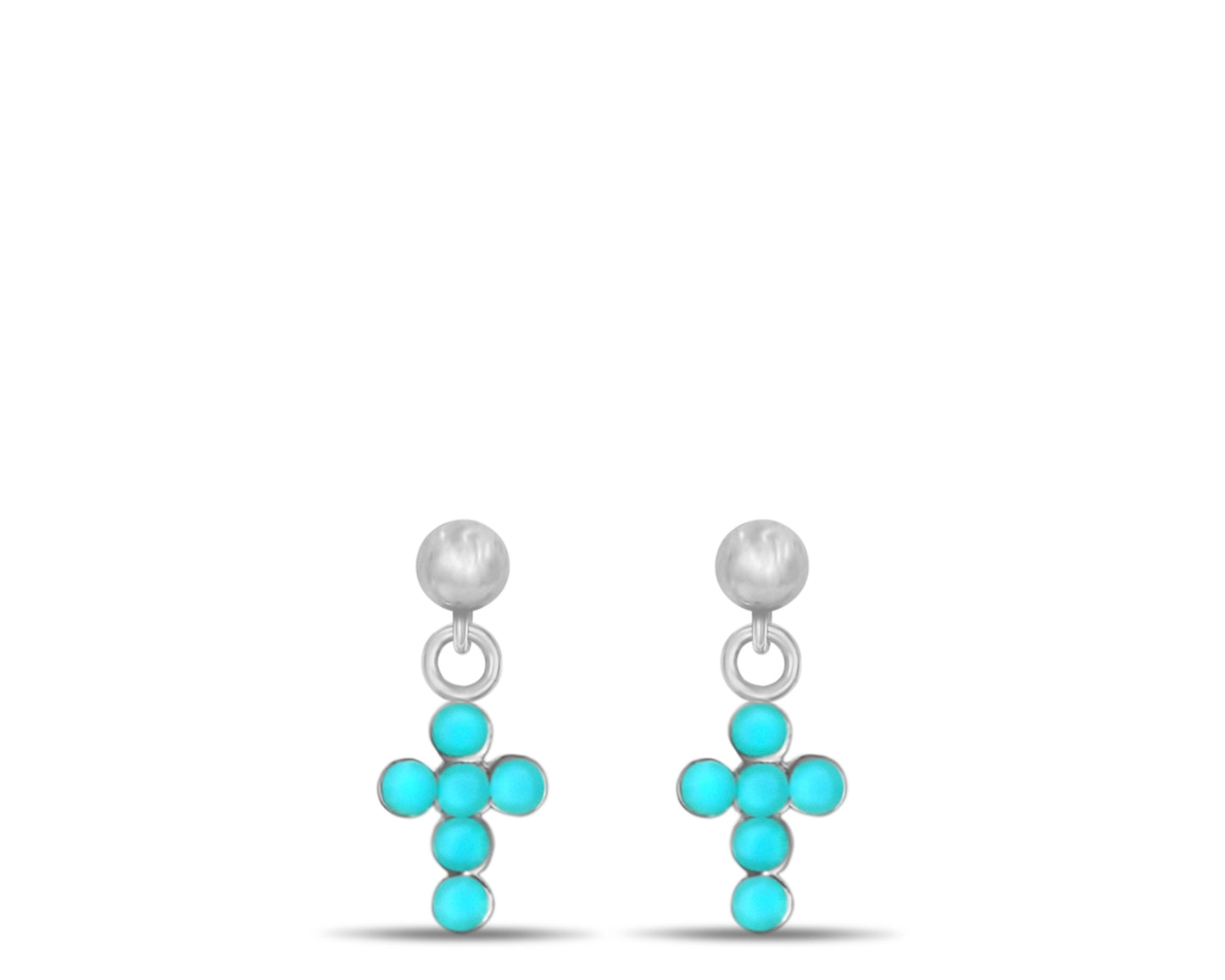 Turquoise cross studs