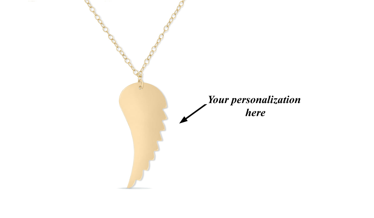 Personalized Engraving Angel Wing Necklace