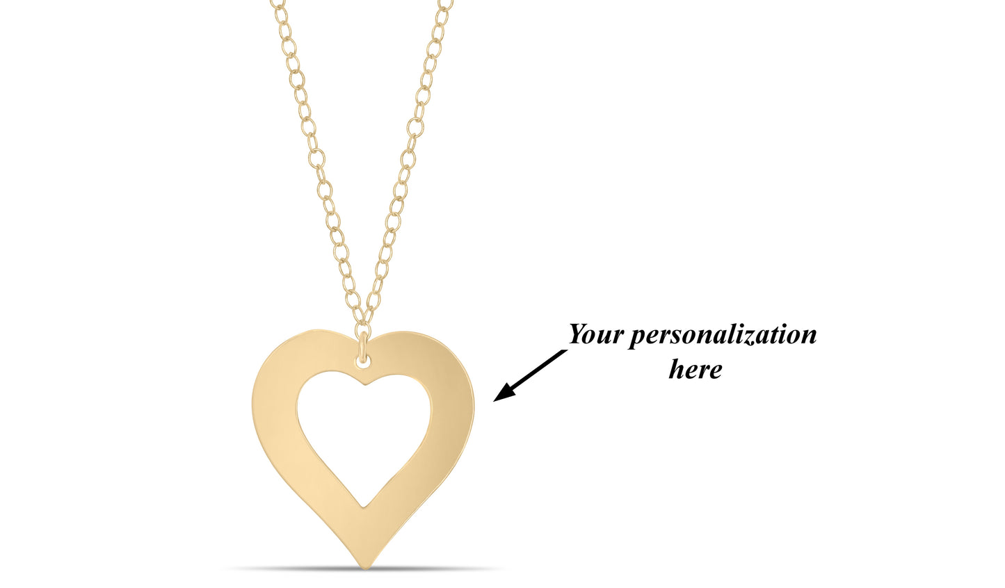 Personalized Engraved Heart Washer Necklace