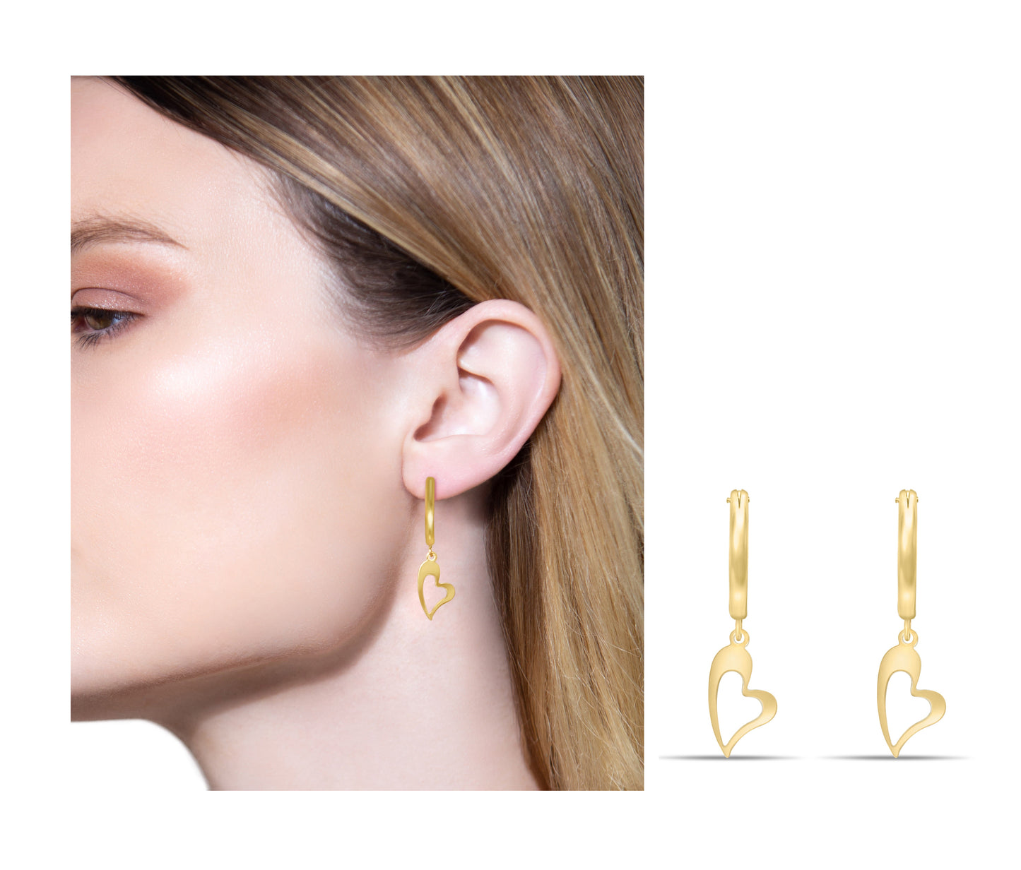 Heart hoops earrings