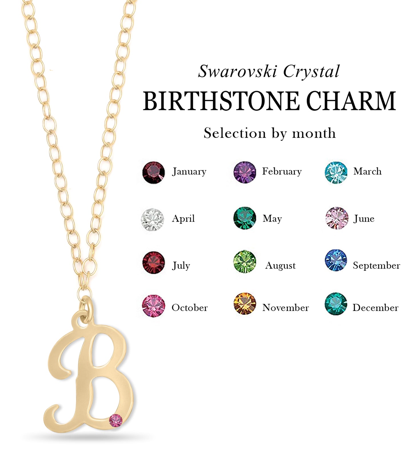 Initial Birthstone Necklace