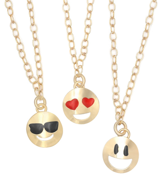 14k yellow gold emoji necklace