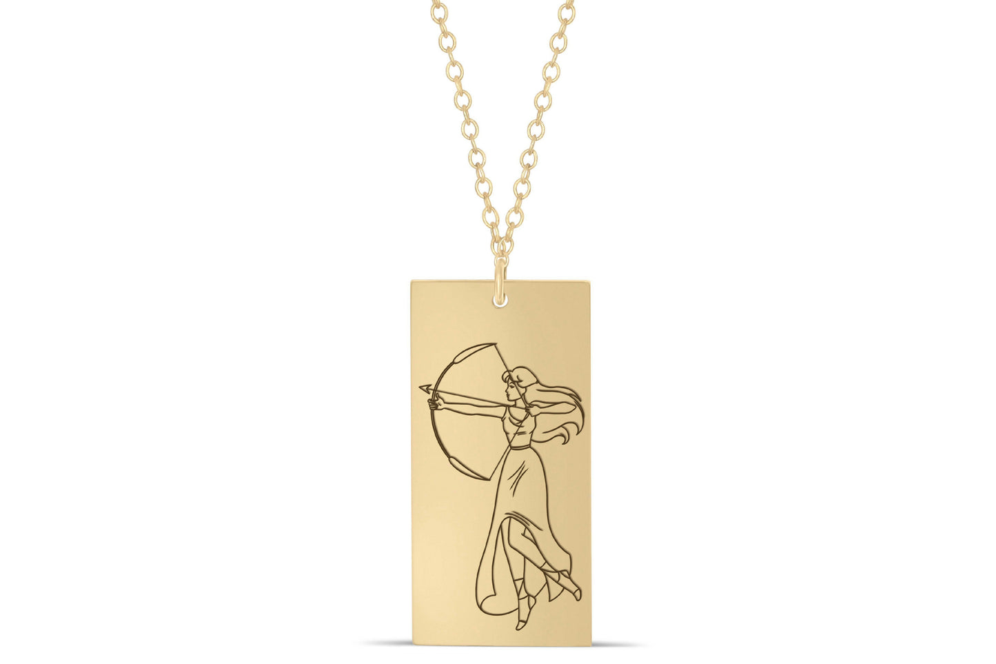 Artemis engraved pendent Necklace