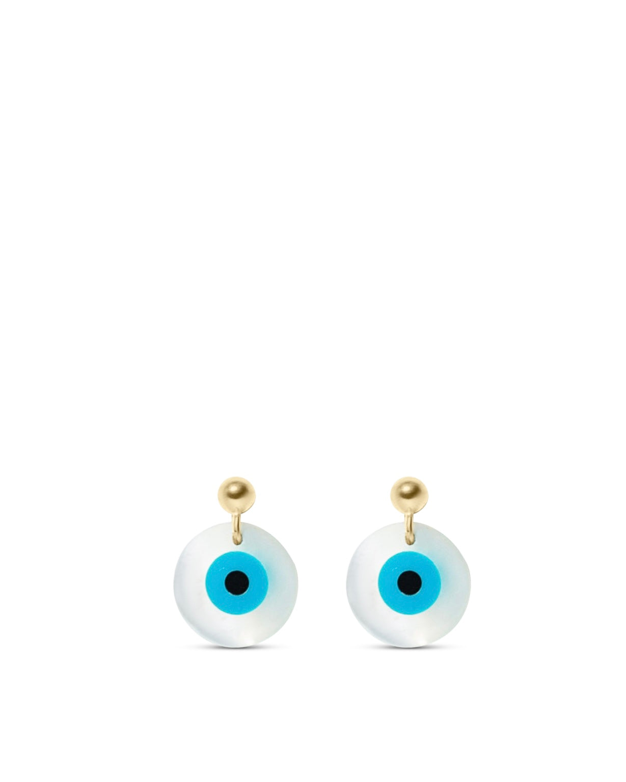Evil eye pearl earrings