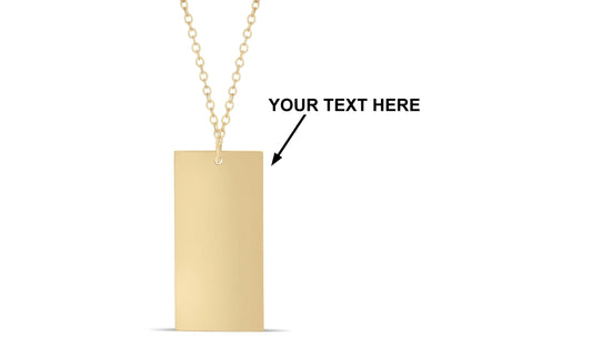 Personalized engraved Rectangle Necklace