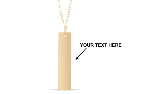 Personalized engraved rectangle bar Necklace