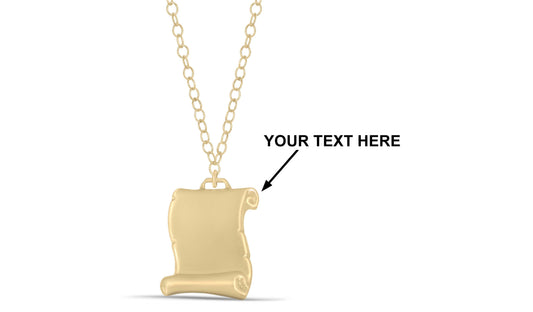 14k Yellow Gold personalized engraved Tablet Necklace