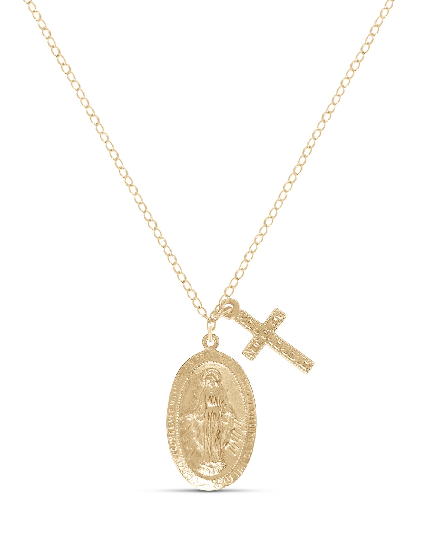 Mary and Cross charms Necklace