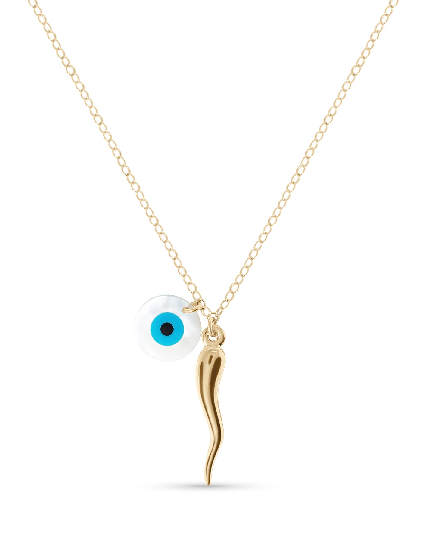 Horn evil eye Necklace