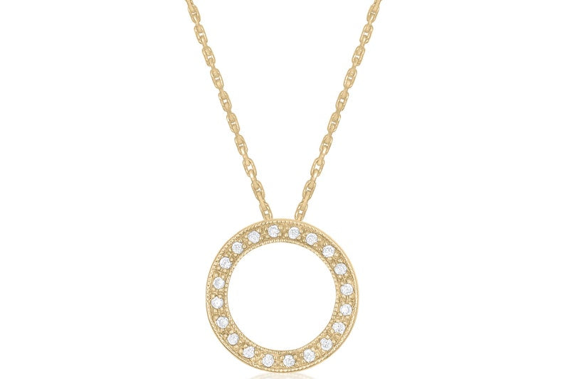 Cubic zirconia circle necklace
