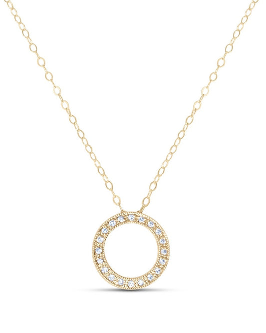 Cubic zirconia circle necklace