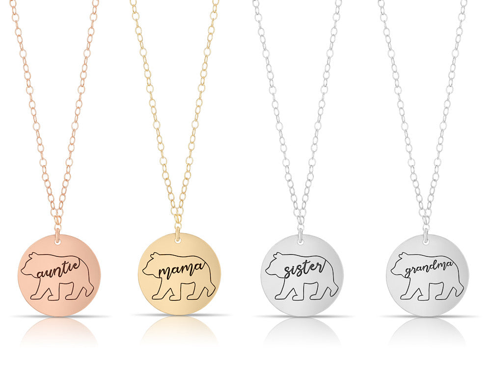 Sister / Mama / Auntie / Grandma Bear Necklace